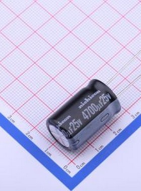UVY1E472MHD 直插铝电解电容 4700uF ±20% 25V 插件,D16xL25mm