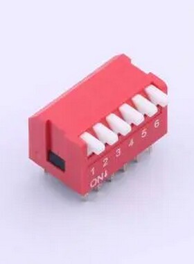 YDE06HG2 6位侧拨琴键红色镀金拨码开关 插件 拨码开关