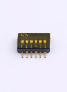 DSHP-06-TS-GER 1.27mm间距 6位 贴片 DSHP黑色S脚 拨码开关 SMD,