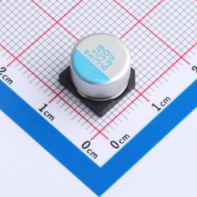 APXA6R3ARA331MJ80G 固态电容 330uF ±20% 6.3V SMD,D10xL7.7mm
