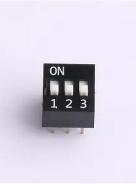 DS-03-K-T 3位 2.54mm间距 宽体黑色顶拨 DIP拨码开关 管装 插件,
