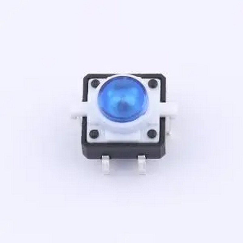 TSL12121-073B512CD2-1D01 12*12*7.3蓝灯轻触开关 插件-6P,11.7x