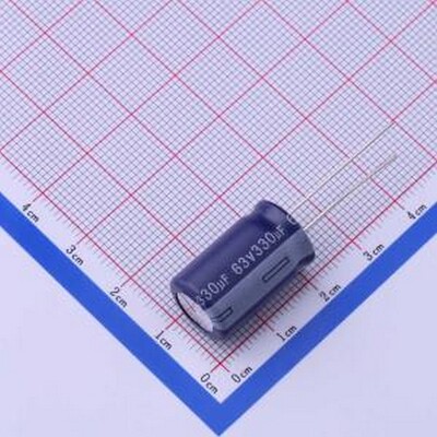 ERS1JM331W20OT 直插铝电解电容 330uF ±20% 63V 插件,D12.5xL20