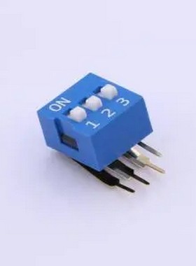 DA-03-B-T 蓝色90度弯脚 3位 KE拨码开关 插件,P=2.54mm 拨码开关