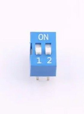DS-02BLP 间距2.54mm 平拨,凸起式 2位拨码开关 插件,P=2.54mm 拨