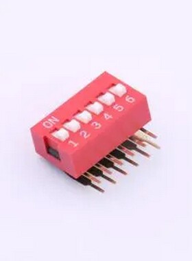 SMWA-06R-TP 间距2.54mm 6位拨码开关 插件,P=2.54mm 拨码开关