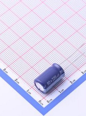 ERS1BM221G16OT 直插铝电解电容 220uF 80V CLEAR 紫色PET 插件,D