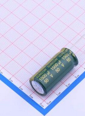 50ME1500AX 直插铝电解电容 1500uF ±20% 50V 插件,D16xL35mm