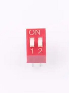 BSE02GR 2.54mm间距2P 红色插件拨码开关 插件,P=2.54mm 拨码开关