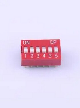 KH-BM2.54-6P 红色拨码开关,6位,间距2.54mm 拨码开关 插件,P=2.5
