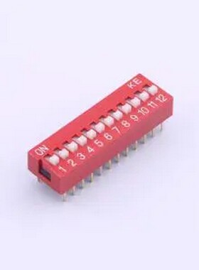 DSWB12LHGETR 2.54mm 宽体红色12位插件拨码开关 插件,P=2.54mm