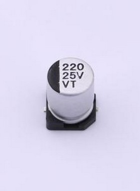VT220UF25V167RV160 贴片型铝电解电容 220uF ±20% 25V SMD,D6.3