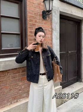 2026秋冬新款韩版宽松显瘦百搭加绒加厚牛仔外套女短款夹克上衣潮