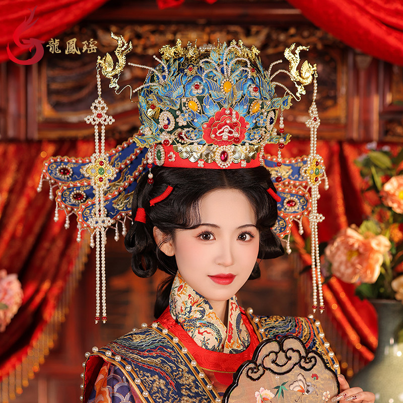 龙凤瑶原创九龙九凤冠新娘头饰明制中式婚礼大婚汉服婚服发冠手工