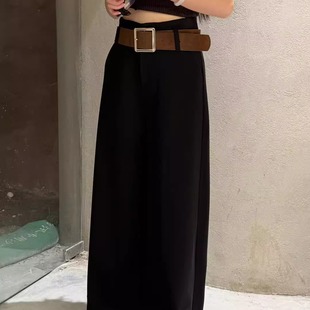 810秋冬新款 呢料加绒保暖女长裤 西装 显瘦高腰阔腿裤 子 裤 十三行CC