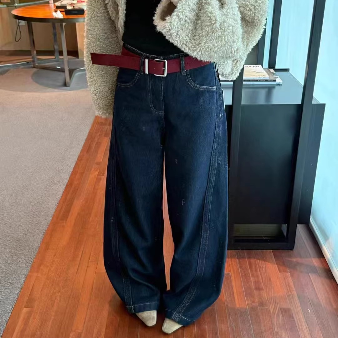 长款高腰显瘦加绒窄版阔腿裤