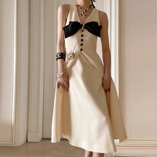 深遇法式高级感蝴蝶结生日party晚礼服高端轻奢小众订婚连衣裙夏