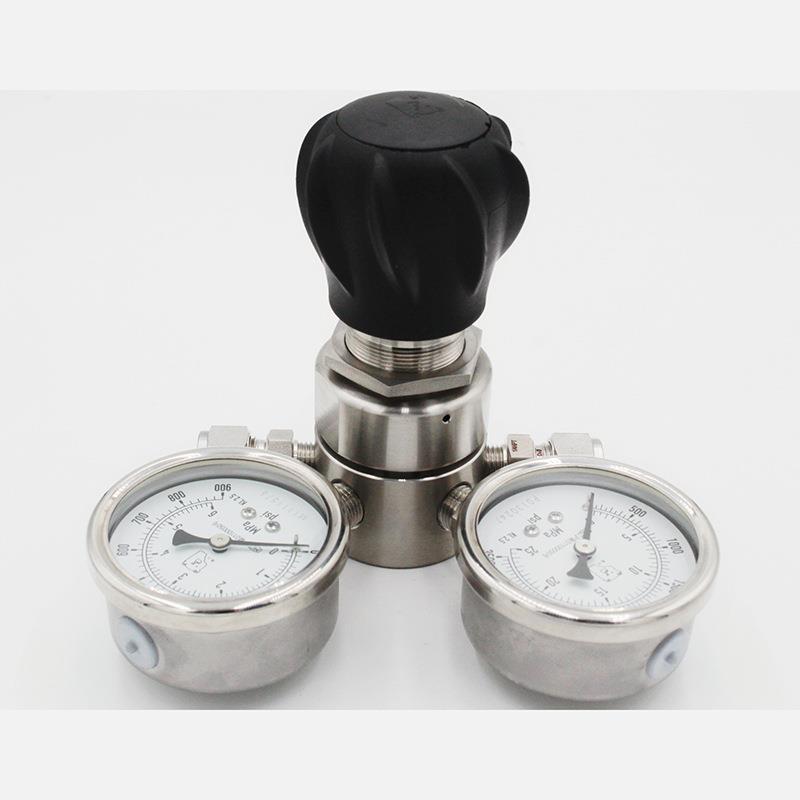 316不锈钢减压阀卡套式内外螺纹减压器压力表实验管路气瓶调压阀