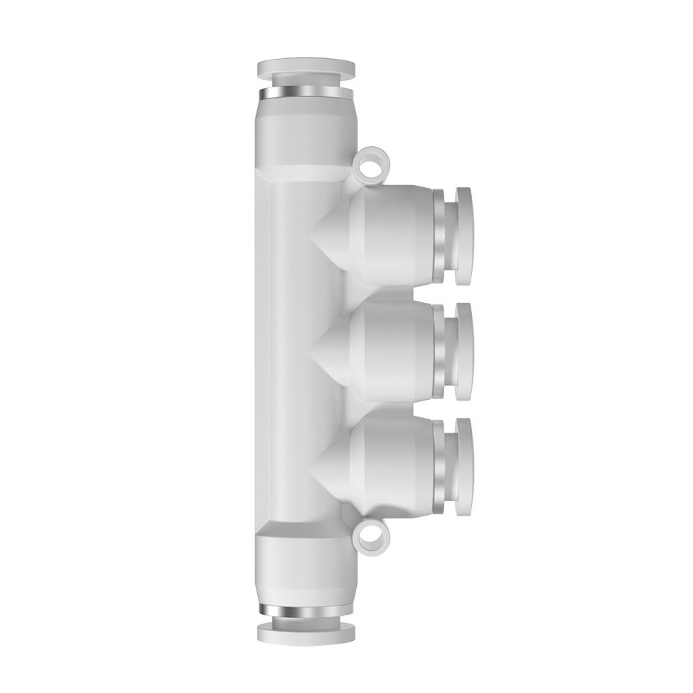 TPM朝日气动精品白色APK快速接头塑料气管五通快插接头PK-100只装