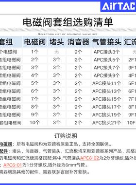 亚德客电磁阀4V210-08 4V110-06B电磁控制气阀220V 阀岛 阀组24V
