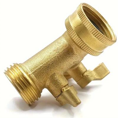 花园软管分流器接头 黄铜水龙头分水器 园林双通球阀Y型2路分水阀