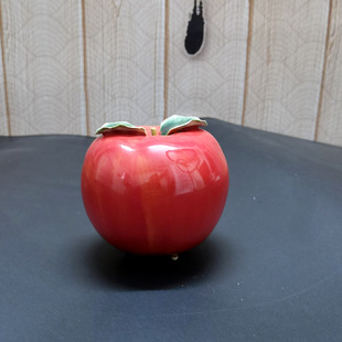 陶瓷红色苹果摆件仿真水果供奉茶几佛像客厅玄关平安新房礼品摆设