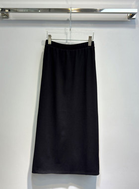 BBLY欧洲站小众英伦风羊毛呢设计感中长裙子下摆开叉直筒半身裙潮