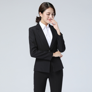 商务正装 佩倪职业女西装 套装 OL长袖 面试工作服上衣 西服小西装