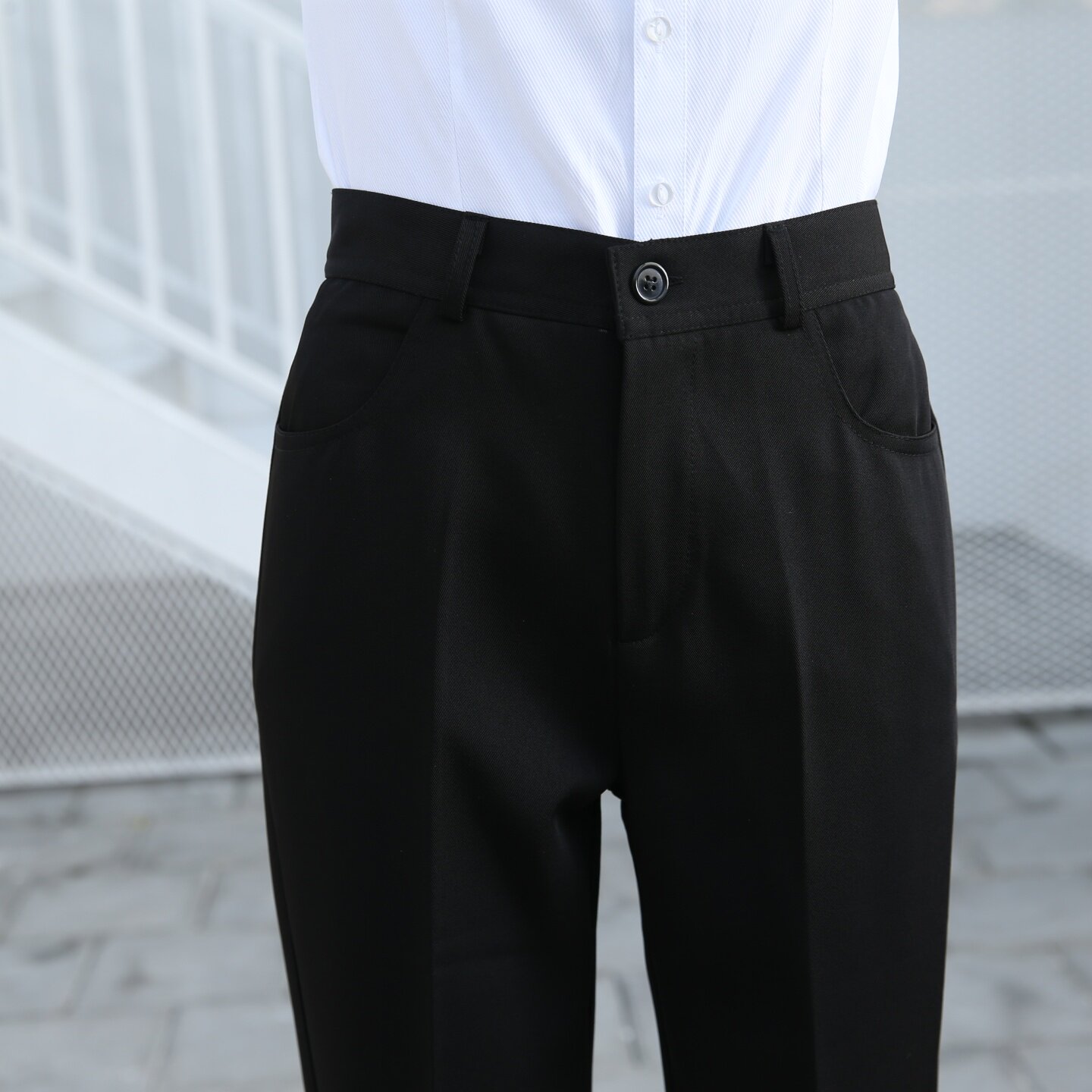 女士黑色西裤高腰直筒显瘦通勤工装裤银行铁路上班正装长裤 p5