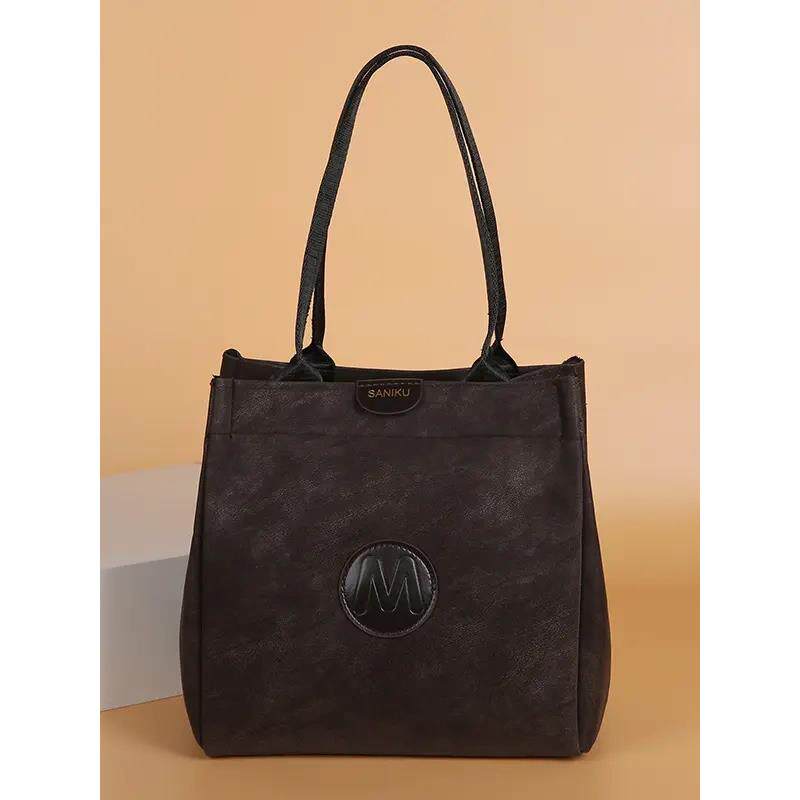 2026新款高颜值PU手提包外出简约妈咪包便携上班手拎包饭盒包