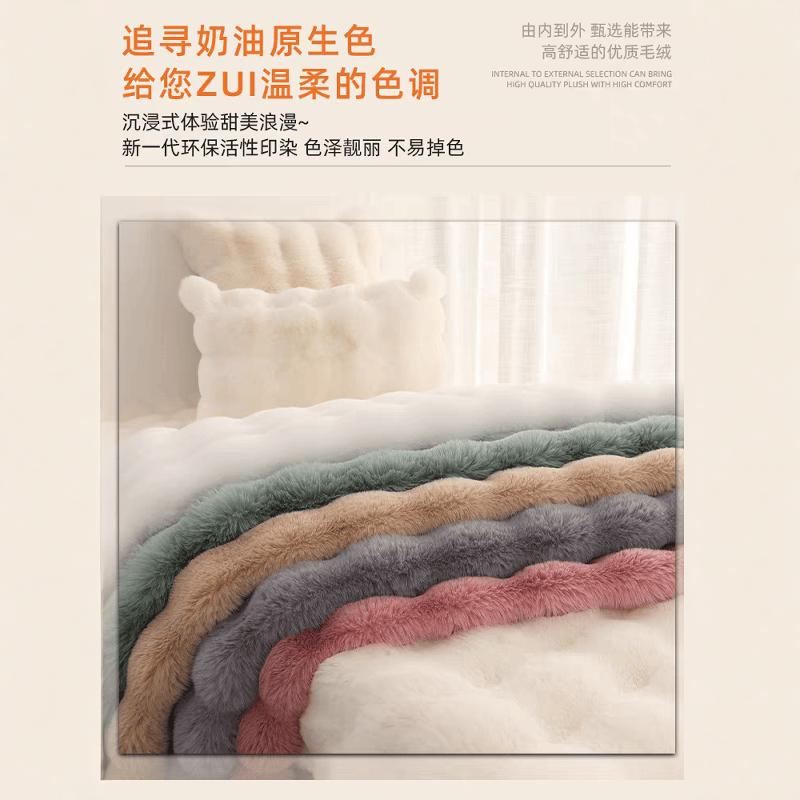 新款加厚奶油风泡泡毛绒地毯卧室飘窗地垫床边客厅衣帽间垫可定制