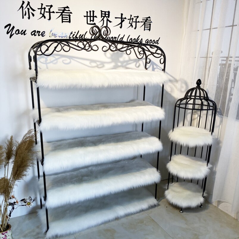 毛毛地毯长毛绒服装店货架毛垫商铺装饰桌垫橱窗垫鞋店柜台垫展台
