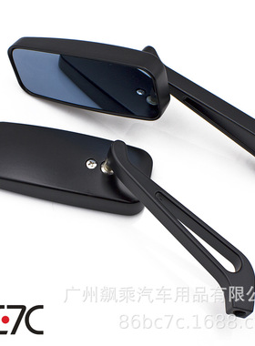 QC-M-012黑色蓝玻璃摩托车改装配件倒车镜电动车踏板车后视镜