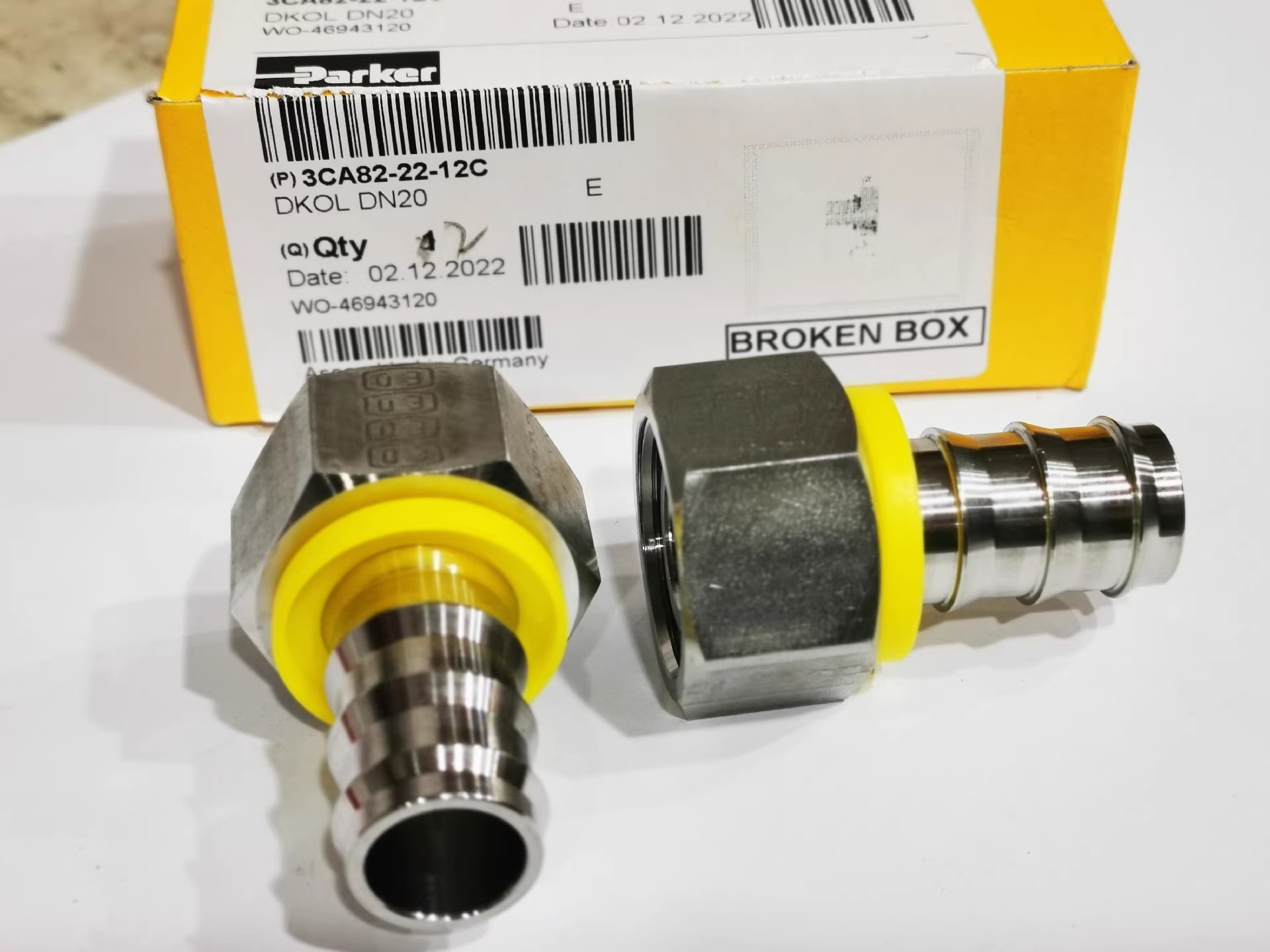 PARKER不锈钢宝塔自锁接头3CF82-15-8C 插入式Parker接头M22x1. 5