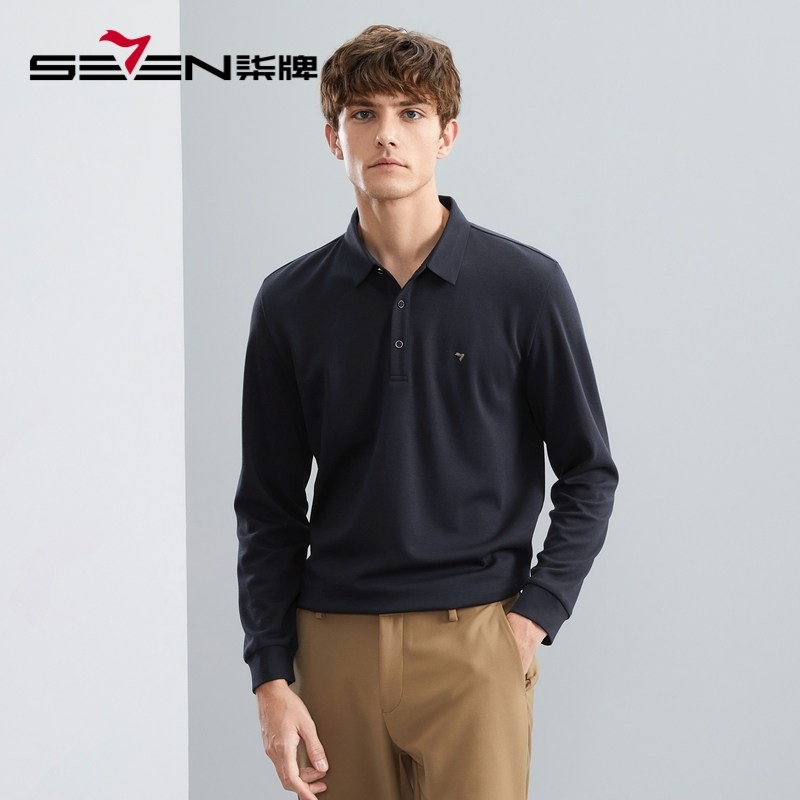 【5A抗菌】柒牌男装清仓polo衫男长袖秋冬商务休闲含羊毛翻领T恤,男装,Polo衫,淘宝优惠券,粉丝福利购,淘宝优惠卷