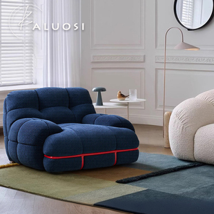 河马单人沙发现代简约复古风客厅懒人卧室阳台创意沙发休闲椅家具