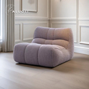 布艺汪汪单人位沙发奶油风现代简约卧室阳台客厅休闲懒人沙发椅子