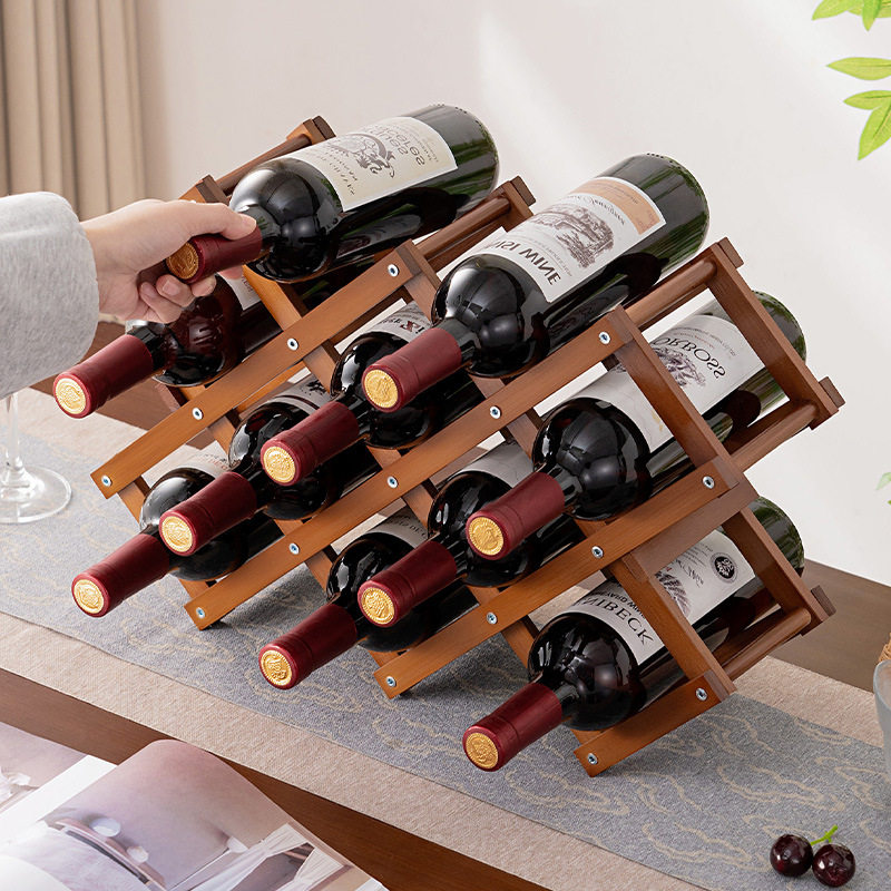 简易红酒架桌面红酒葡萄酒收纳架子酒架置物架家用简约多层收纳架