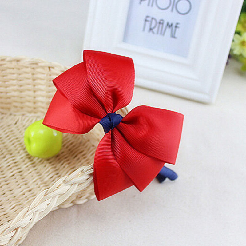 六一儿童红色蝴蝶结发卡发箍女童合唱演出头箍女压发白雪公主头饰