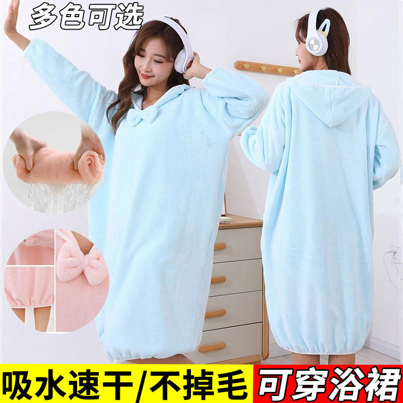 加厚连帽浴袍家用睡衣专用