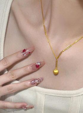 2025年新版有球必应锁骨套链转运珠项链女时尚百搭小众钛钢不掉色