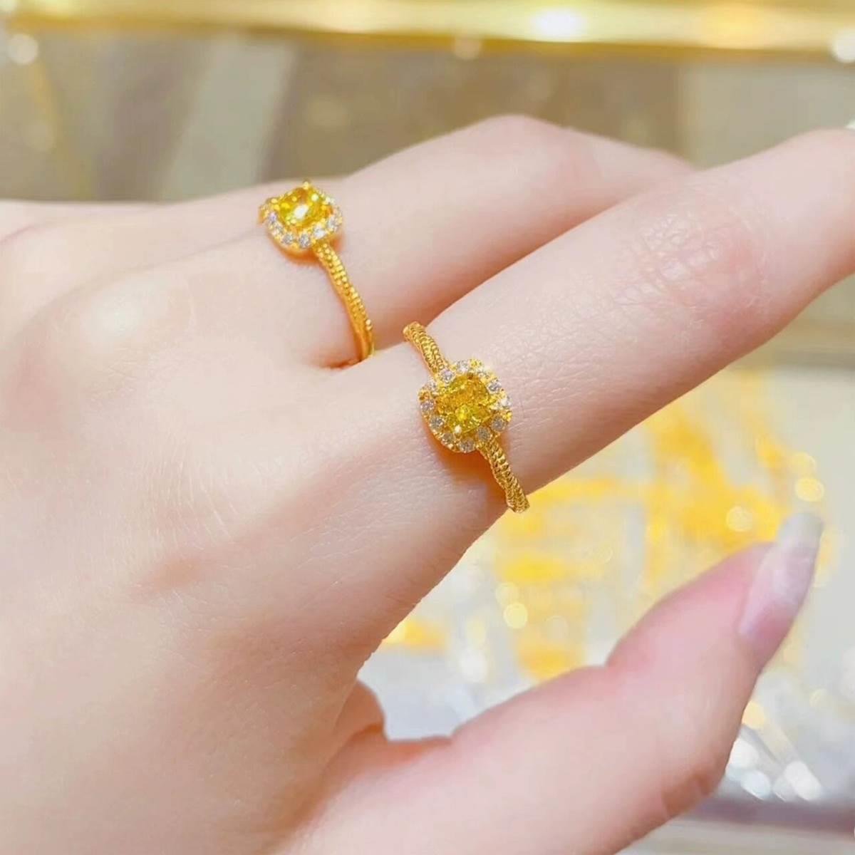 小方糖戒指轻奢气质女