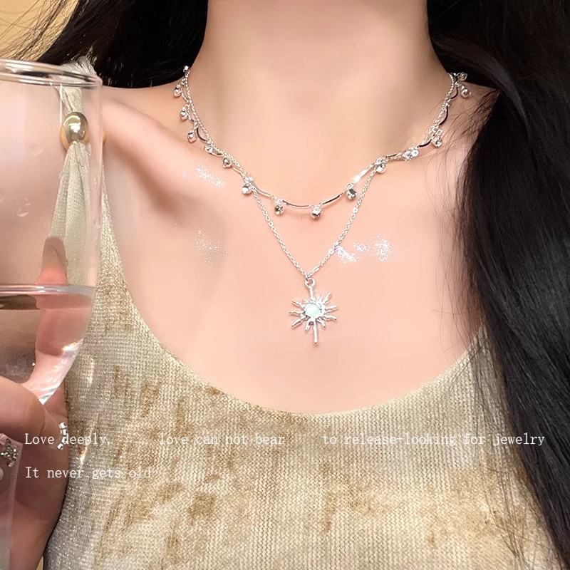 双层星芒叠带项链女轻奢小众设计