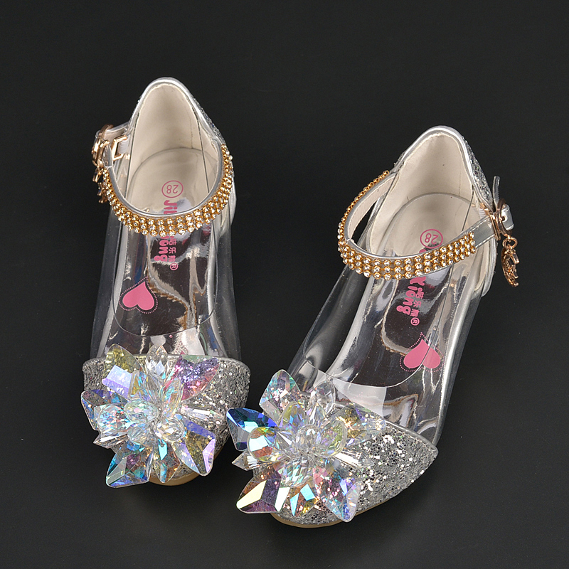 Spring girl Cinderella slipper new Korean glass flower Spring girl Cinderella slipper new Korean glass flower