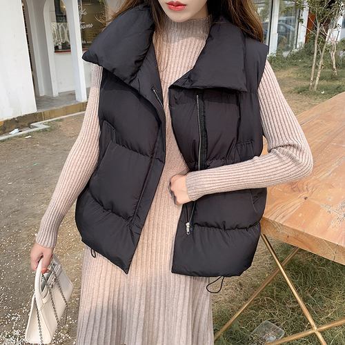 Actual shooting Korean version of new commuter large lapel loose bread suit solid color vest in autumn and winter 2021