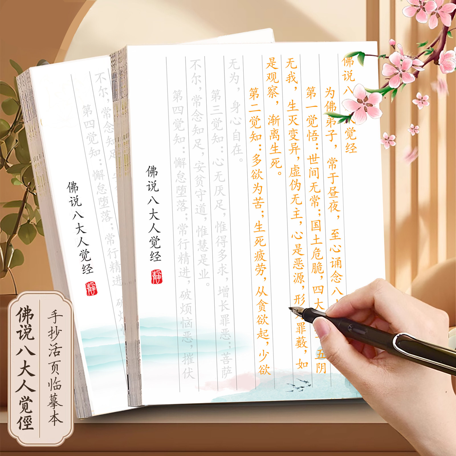 佛说八大人觉经手抄本全文描红字帖硬笔钢笔临摹静心抄经本