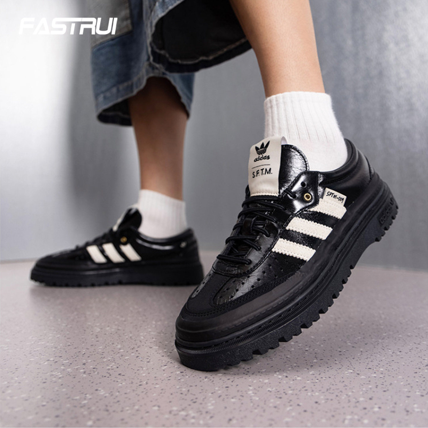 ADIDAS SAMBA LX FREIZEIT SFTM 情侣款联名厚底休闲板鞋 KI4761图片