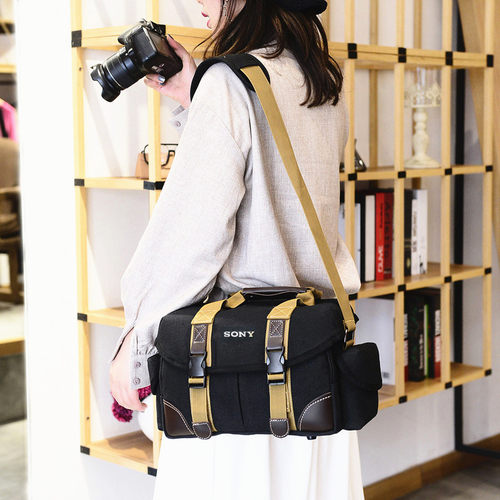 索尼微单反相机包休闲帆布摄影包