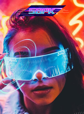 未来科技感赛博朋克科幻男女韩版蹦迪可发光LED时尚一体式防蓝光