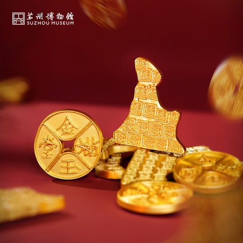 苏州博物馆黄金为尚金属冰箱贴